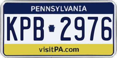 PA license plate KPB2976