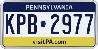 PA license plate KPB2977