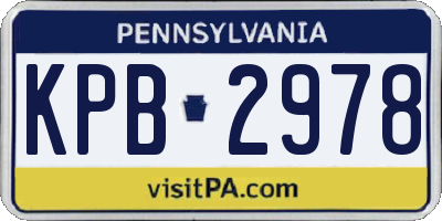 PA license plate KPB2978