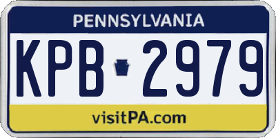 PA license plate KPB2979