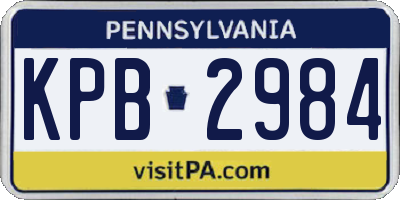PA license plate KPB2984