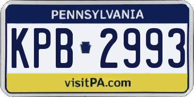 PA license plate KPB2993