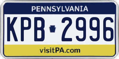 PA license plate KPB2996