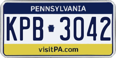 PA license plate KPB3042