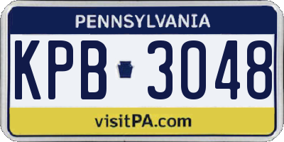 PA license plate KPB3048