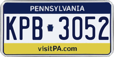 PA license plate KPB3052