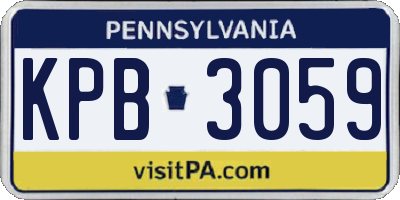 PA license plate KPB3059