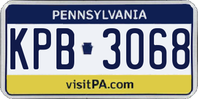 PA license plate KPB3068