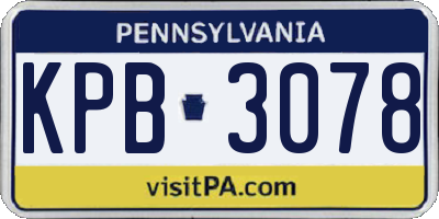 PA license plate KPB3078