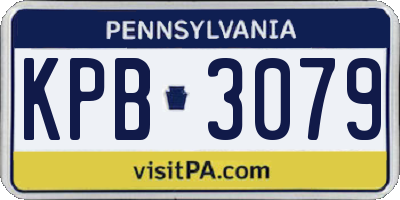 PA license plate KPB3079
