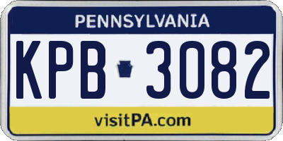 PA license plate KPB3082