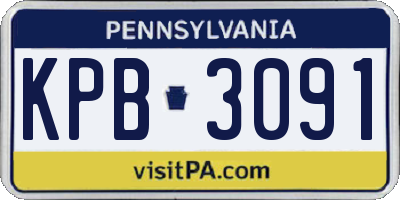 PA license plate KPB3091