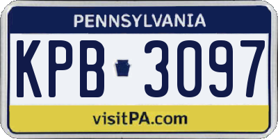 PA license plate KPB3097