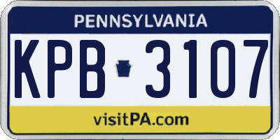 PA license plate KPB3107