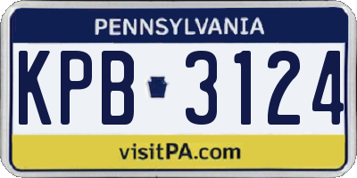 PA license plate KPB3124