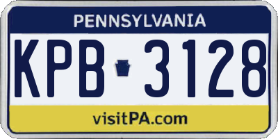 PA license plate KPB3128