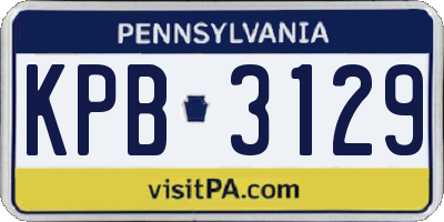PA license plate KPB3129