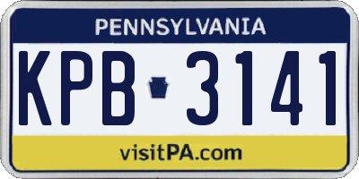 PA license plate KPB3141