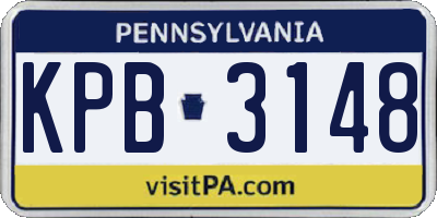 PA license plate KPB3148