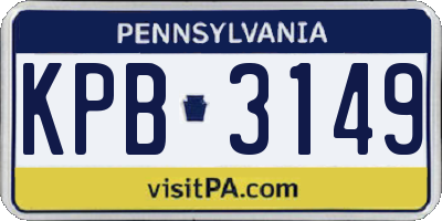 PA license plate KPB3149