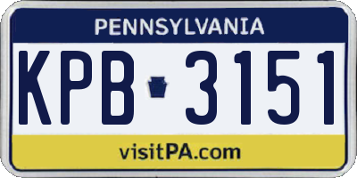 PA license plate KPB3151