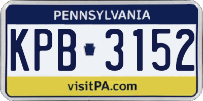 PA license plate KPB3152