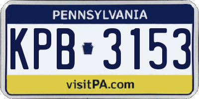 PA license plate KPB3153