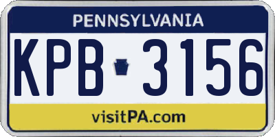 PA license plate KPB3156