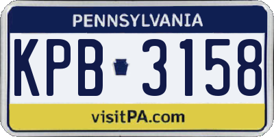 PA license plate KPB3158