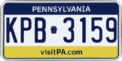 PA license plate KPB3159