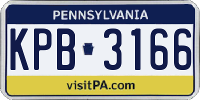 PA license plate KPB3166