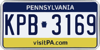 PA license plate KPB3169