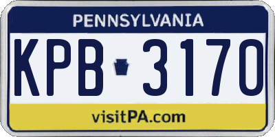 PA license plate KPB3170