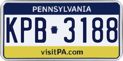 PA license plate KPB3188