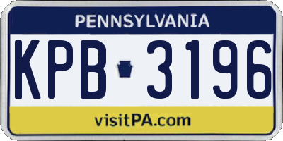 PA license plate KPB3196