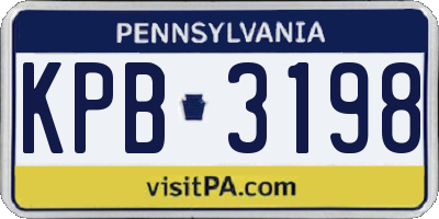 PA license plate KPB3198