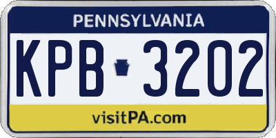 PA license plate KPB3202