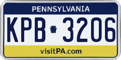 PA license plate KPB3206