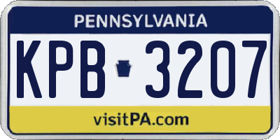 PA license plate KPB3207