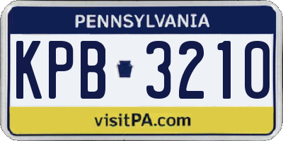 PA license plate KPB3210