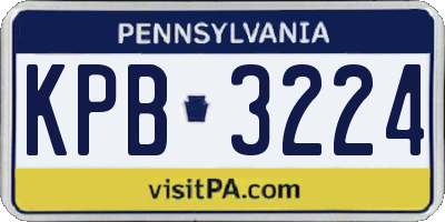 PA license plate KPB3224