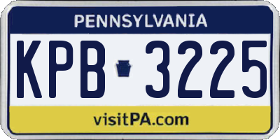 PA license plate KPB3225