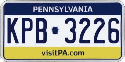 PA license plate KPB3226