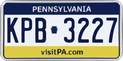PA license plate KPB3227