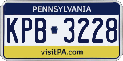 PA license plate KPB3228