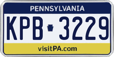 PA license plate KPB3229