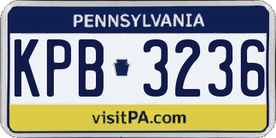 PA license plate KPB3236