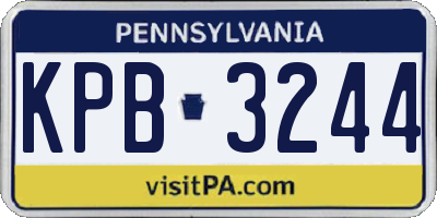 PA license plate KPB3244