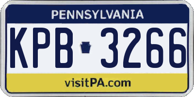 PA license plate KPB3266