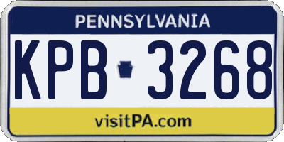 PA license plate KPB3268